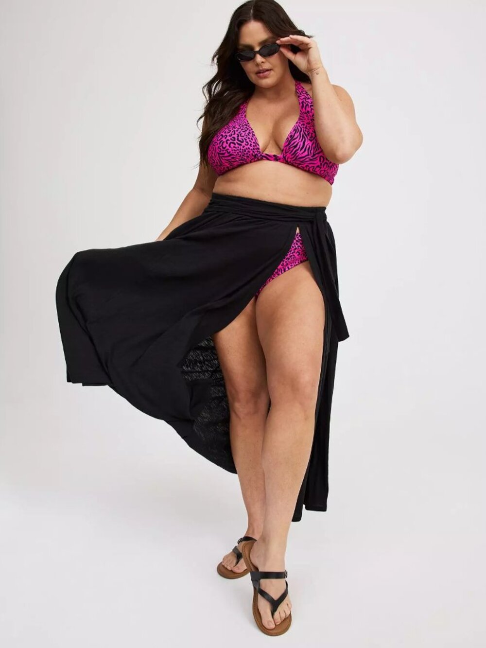 ❤️NWT TORRID MAXI SLIT FRONT SWIM COVER-UP FLOWY SKIRT - 100% COTTON - PLUS SIZE
